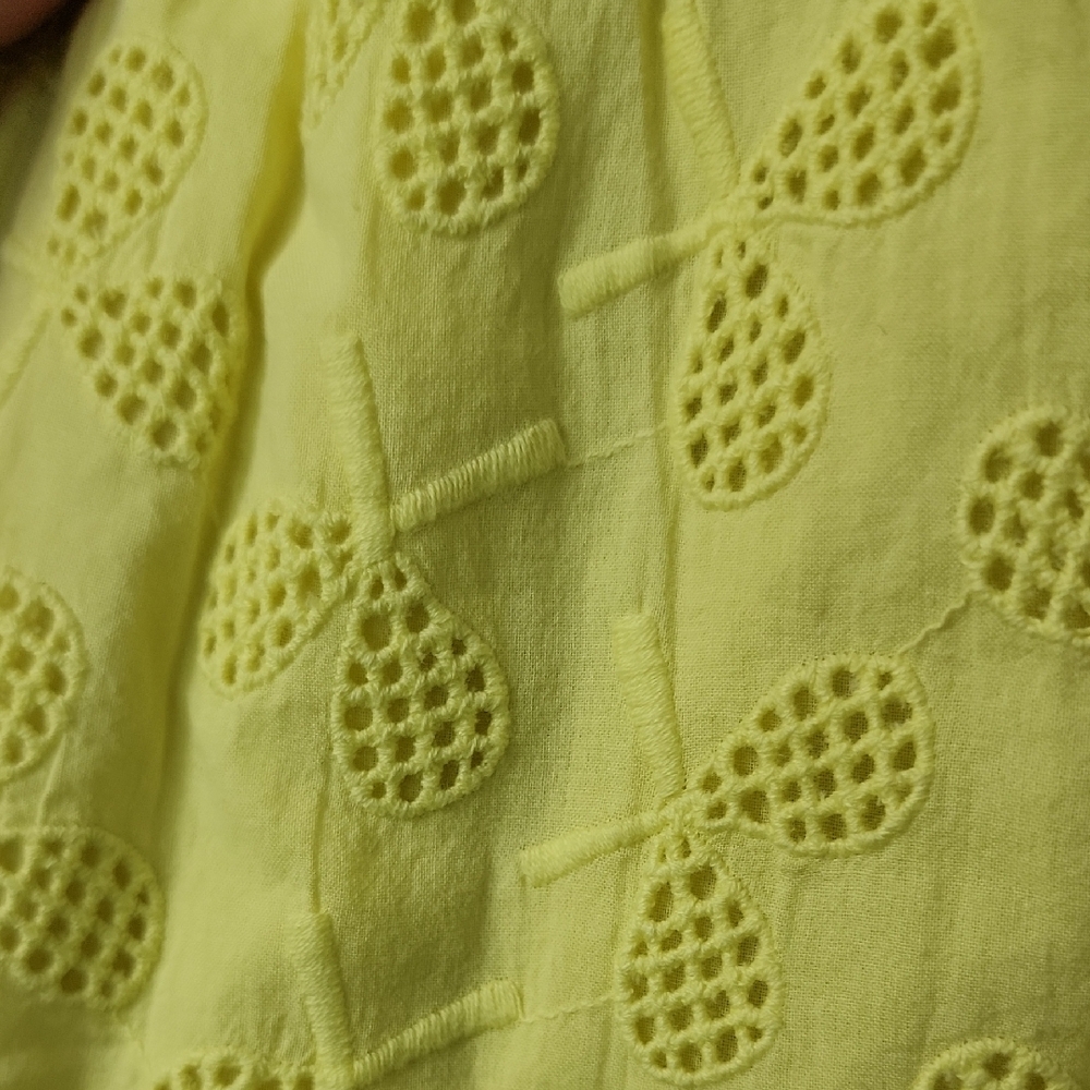 Anthropologie Postage Stamp Eyelet Tennis Racket Top Size 00 - Picture 3 of 7